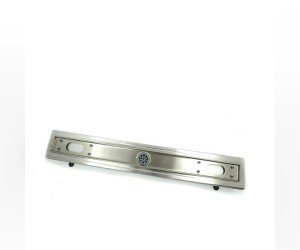 Дренажный канал Timo Smart 60 см с решеткой под плитку, цвет сталь, SM-PG60-LS40(DRY)