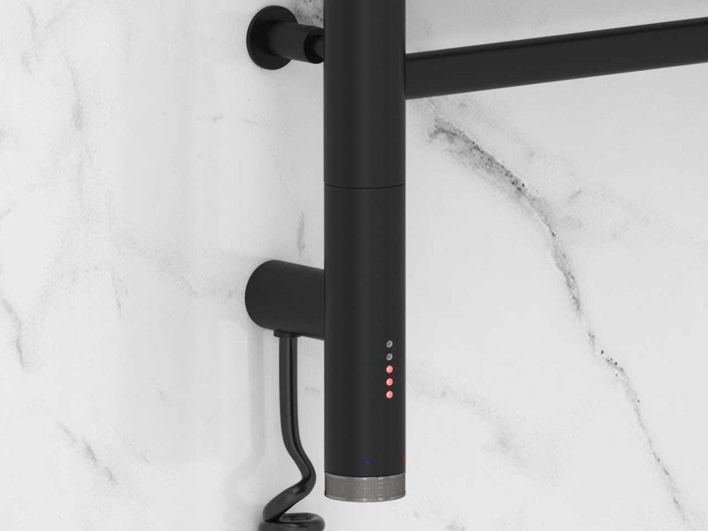 Полотенцесушитель электрический Сунержа Богема 3.0 1200 x 500 с полкой, ширина 53.2 см, высота 132.4 см, матовый черный, L/R