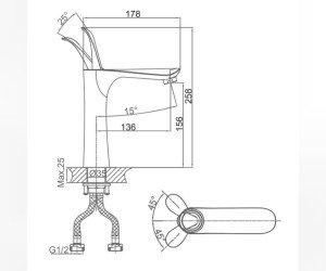 Смеситель D&K Venice Baciano DA1032656 для раковины, белый