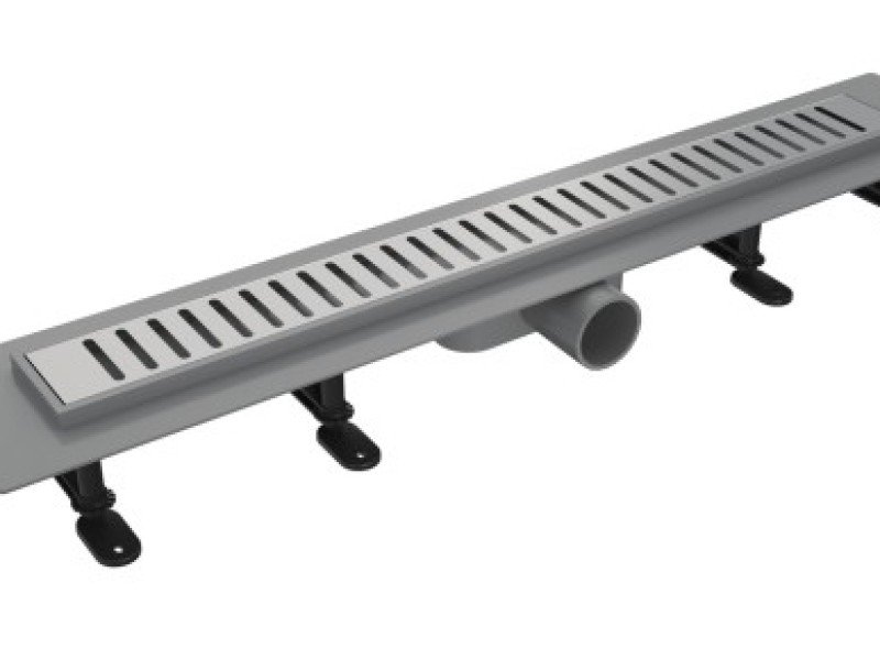 Дренажный канал Timo Smart 60 см с решеткой Strip, цвет сталь, SM-SG60-LS40(DRY)