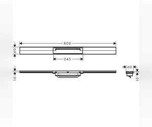 Решетка для дренажного канала Hansgrohe RainDrain Flex, 80 см, хром, 56044000