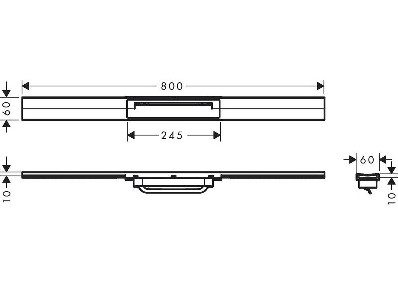 Решетка для дренажного канала Hansgrohe RainDrain Flex, 80 см, хром, 56044000