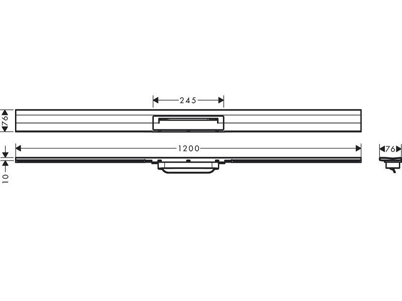 Решетка для дренажного канала Hansgrohe RainDrain Flex, 120 см, полированная сталь, 56054800