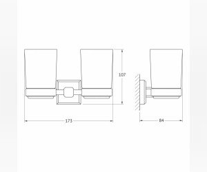 Держатель Artwelle Hagel 9928A с двумя стаканами, цвет хром