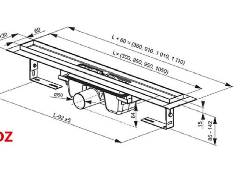 Душевой канал Ravak OZ Chrome, 105 см, X01429