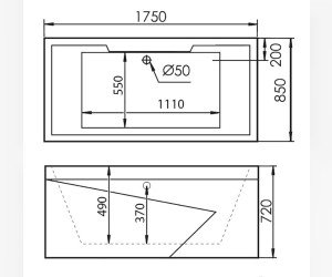 Ванна гидромассажная акриловая Gemy G9065 K L/R, 175 х 85 см