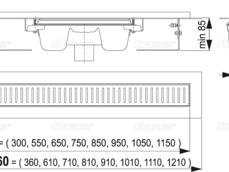 Душевой лоток AlcaPlast APZ1001S-750