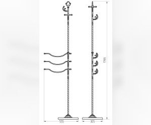 Стойка высокая Migliore Edera 16908 - бронза, 179 см