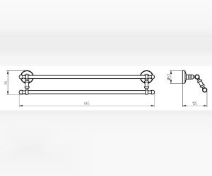 Полотенцедержатель Migliore Mirella 17253, хром, 64.5 см