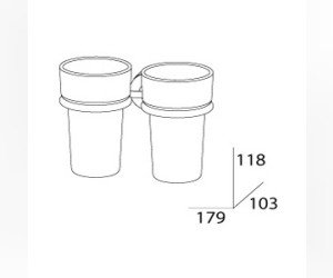 Держатель с двумя стаканами FBS Nostalgy NOS 007