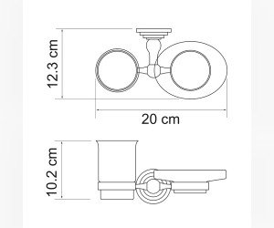 Держатель стакана и мыльницы WasserKRAFT Ammer, K-7026
