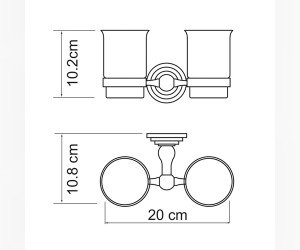 Стакан стеклянный с держателем WasserKRAFT Ammer, двойной, K-7028D