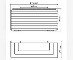 Полка металлическая WasserKRAFT Серия К, прямая, цвет - черный, K-711B