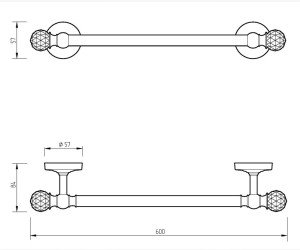 Полотенцедержатель Migliore Amerida 16568 бронза, 60 см