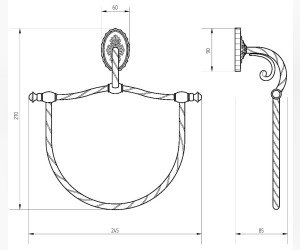 Полотенцедержатель Migliore Edera 16917, хром, 24.5 см