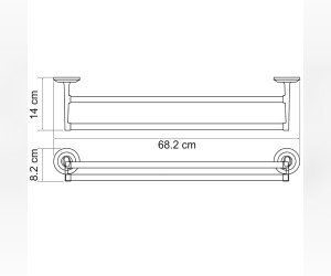 Полотенцедержатель WasserKRAFT Rhein, двойной, 70 см, хром, K-6240