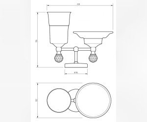 Держатель стакана и мыльницы настольный Migliore Amerida, бронза, 16572