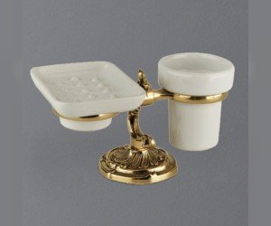 Стакан и мыльница Art&Max Barocco AM-1789-Do-Ant, античное золото