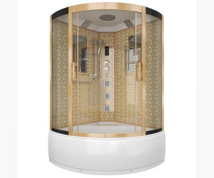 Душевая кабина Niagara 7744G, 120 x 120 см с гидромассажем, стенки золото