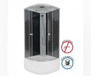 Душевая кабина Niagara Eco 100 x 100, высокий поддон, профиль - хром, стекло мозаика, NG-7509-14