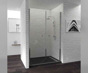 Душевая дверь RGW PA-04, 04080420-11, 120 х 185 см распашная двустворчатая, стекло прозрачное, хром