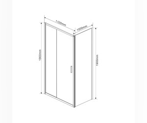 Душевой уголок Vincea Garda VSR-1G1011CL, 110 x 100 см, прямоугольный, дверь раздвижная, стекло прозрачное, хром