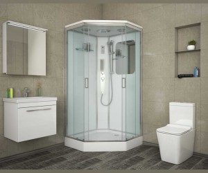 Душевая кабина Niagara Premium 90 x 90, с г/м, низкий поддон, профиль - хром, стекло - прозрачное, NG-6001-01GD