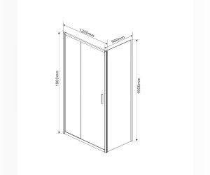 Душевой уголок Vincea Garda VSR-1G9012CH, 120 x 90 см, прямоугольный, дверь раздвижная, стекло шиншилла, хром