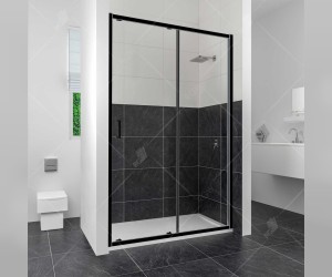 Душевая дверь RGW CL-14 В, 32091413-14, 130 х 185 см раздвижная, стекло прозрачное, черный