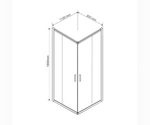 Душевой уголок Vincea Garda, 110 x 80 см, прямоугольный, двери раздвижные, стекло прозрачное, профиль хром, VSS-1G8011CL