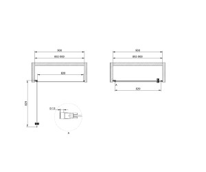 Душевая дверь Cezares ECO-O-B-1-90-C-NERO, 90 х 190 см, стекло прозрачное, цвет профиля черный