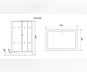 Душевая кабина Niagara Premium 120 x 80, низкий поддон, профиль - хром, стекло - прозрачное, NG-6012-01QL/R
