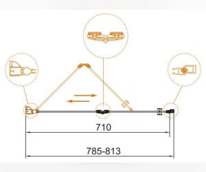 Душевая дверь Cezares Eco-O-BS-12-80-C-Cr 80x195 см конструкция складная