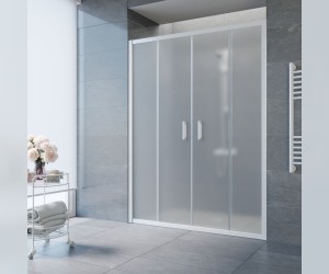 Душевая дверь раздвижная, двухстворчатая Vegas Glass Z2P 190, с двумя неподвижными сегментами, 190*190 см