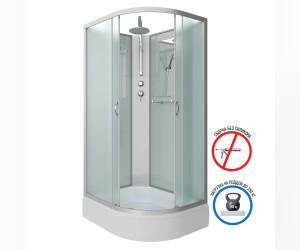 Душевая кабина Niagara Classic 90 x 80 см, средний поддон, профиль серебро, стекло матовое, левая/правая, NG-33984-14LBKT/NG-33984-14RBKT