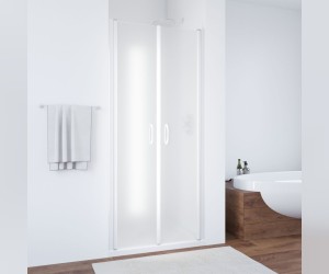 Душевая дверь распашная двустворчатая Vegas Glass E2P 0070 01 10, цвет профиля - белый, стекло - сатин, 70*190 см