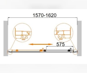 Душевая дверь в нишу Cezares Molveno MOLVENO-BF-1-160-C-Cr-IV, 160 х 190 см, стекло прозрачное, цвет профиля хром