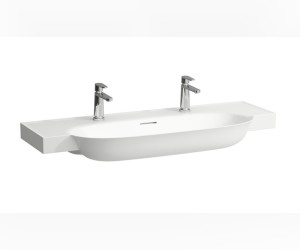 Раковина Laufen New Classic 8.1385.8.000.107.1 120 х 48 х 16.5 см, SaphirKeramik, 2 отверстия, с переливом, белый глянцевый