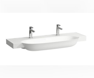 Раковина Laufen New Classic 8.1385.8.000.115.1 120 х 48 х 16.5 см, SaphirKeramik, 2 отверстия, без перелива, белый глянцевый