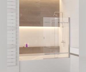 Душевая шторка на ванну RGW SC-44, 03114410-11, 100 х 150 см, профиль - хром