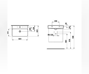 Раковина Laufen Val 60 см, цвет белый, 8.1028.3.400.104.1