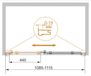 Душевая дверь Cezares Pratico-BF-1-110-C/P-Cr 110 x 185 см в проем