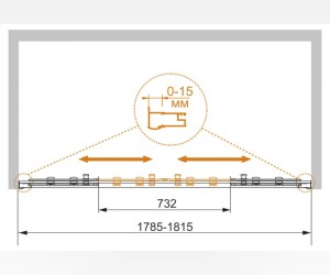 Душевая дверь Cezares Pratico-BF-2-180-C/P-Cr 180x185 см в проем