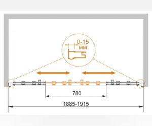 Душевая дверь Cezares Pratico-BF-2-190-C/P-Cr 190x185 см в проем