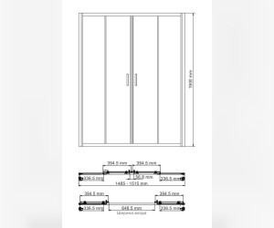 Душевая дверь WasserKRAFT 45S08 cтекло прозрачное, 150 x 190 см