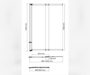 Стеклянная шторка на ванну WasserKraft 41S02-100L/R Matt glass, распашная/раздвижная, двустворчатая