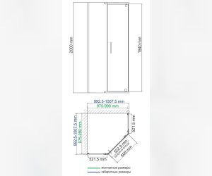 Душевой уголок WasserKRAFT Leine 35P38, пятиугольный, 100 см