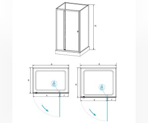 Душевая кабина RGW Andaman AN-207, 90 x 100 см, стекла прозрачные, профиль белый, 411320790-95
