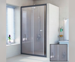 Душевая дверь Радомир Вита 150 см раздвижная, стекло матовое, профиль черный, 1-63-6-0-0-1111