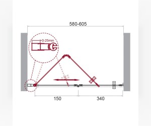 Душевая дверь в нишу BelBagno Albano, 60 х 195 см, стекло прозрачное, профиль хром, ALBANO-BS-12-60-C-Cr